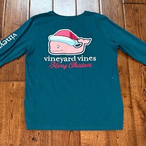 Vineyard Vines green Holiday Christmas Whale long sleeve Shirt